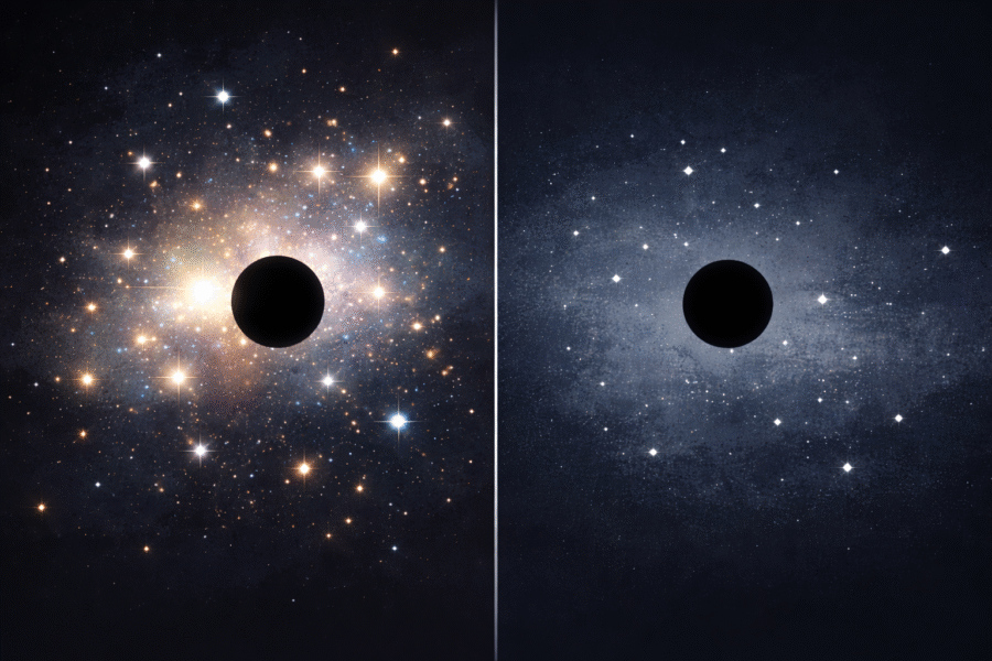 Standard theory expects black holes in evolved galaxies—but this one sits in a chemically primitive system.
